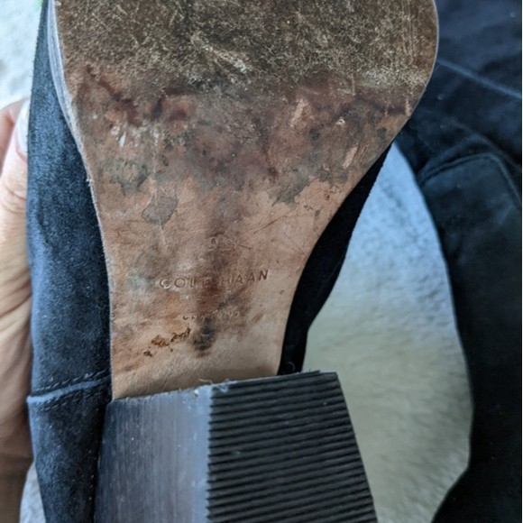 Cole Haan Black Suede Booties Size 9.5 - Picture 7 of 8